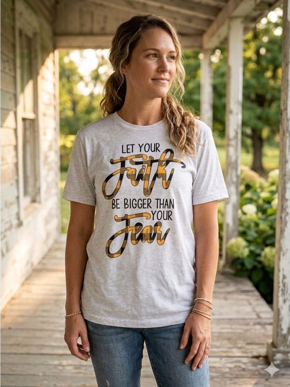 Love Heather Gray Short-Sleeve Graphic Tee with Yellow Accent